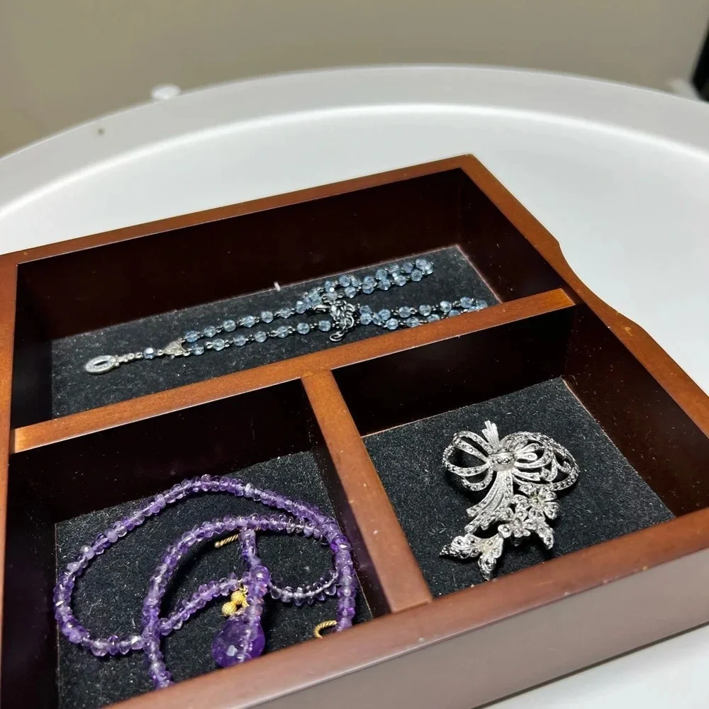 Wood Jewelry Storage Case for Necklaces, Earring, Rings